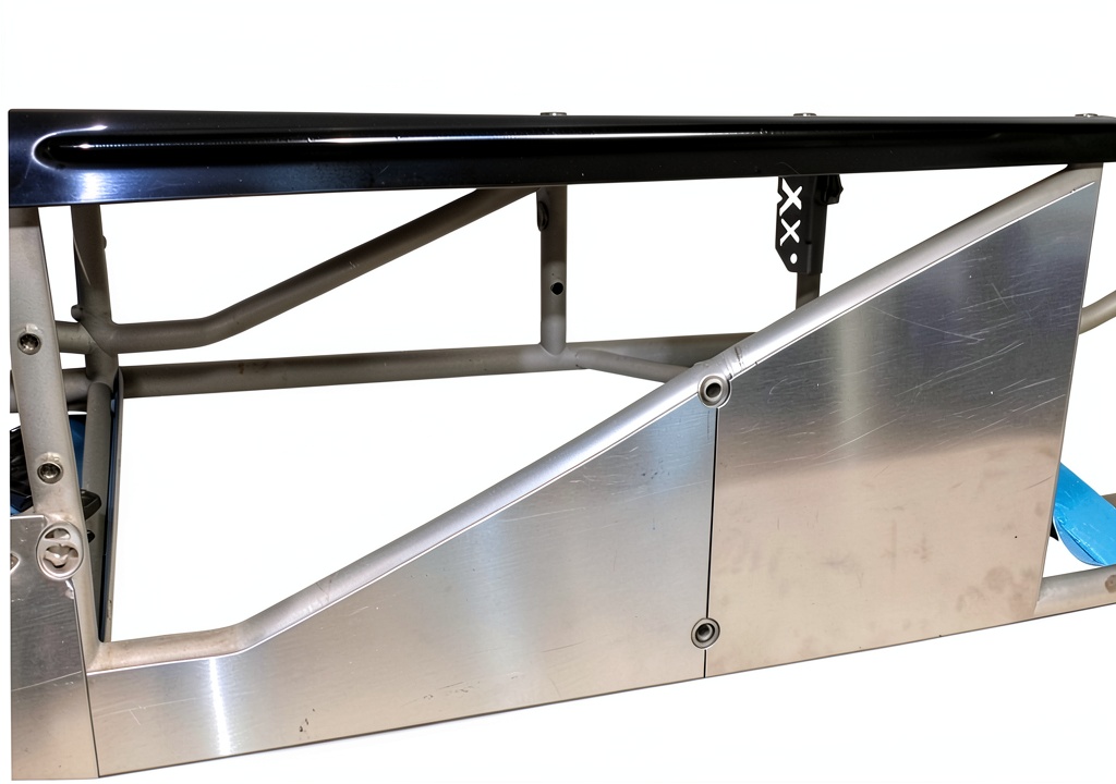 Installing Long Engine Block Triple X Aluminum Design on a garage workbench