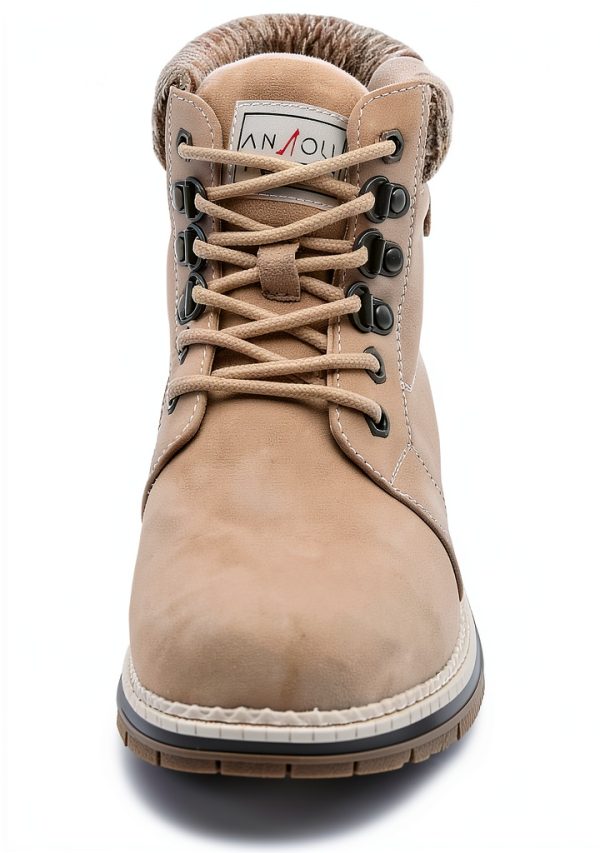 Women's Hiking Boots ANJOUFEMME Casual Winter Waterproof Laceup-1