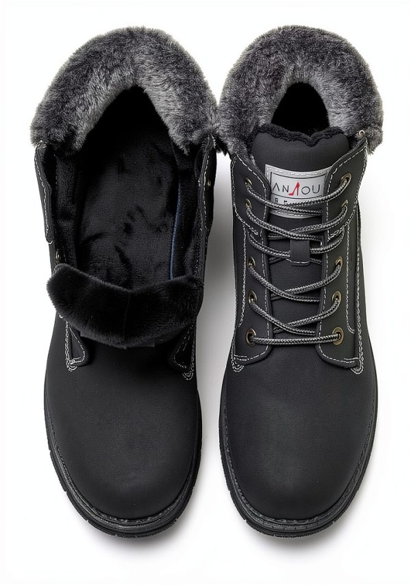 ANJOUFEMME Womens Hiking Snow Winter Boots Waterproof Ankle Boots-6